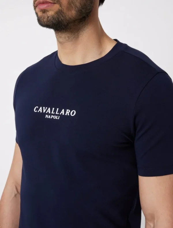 Cheap Cavallaro Napoli Bari T-Shirt Donkerblauw