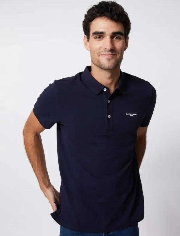 Outlet Cavallaro Napoli Basic Polo Donkerblauw