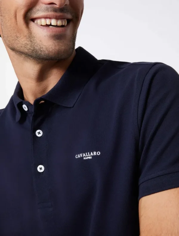 Outlet Cavallaro Napoli Basic Polo Donkerblauw