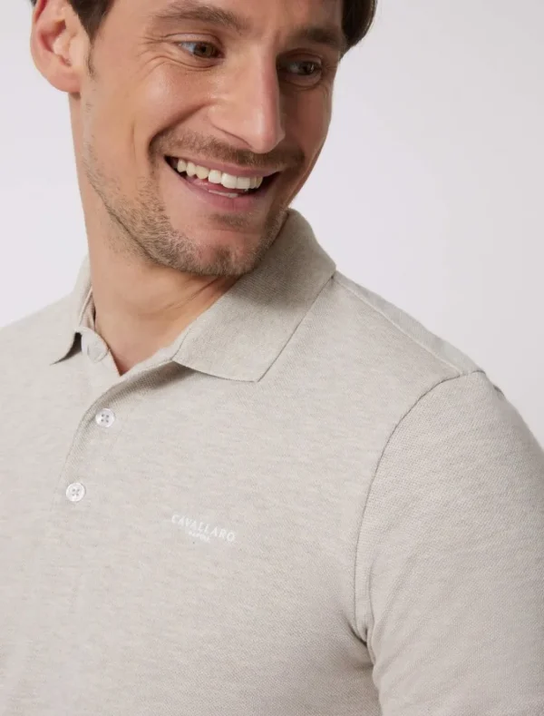 Shop Cavallaro Napoli Damiano Polo Beige Melange