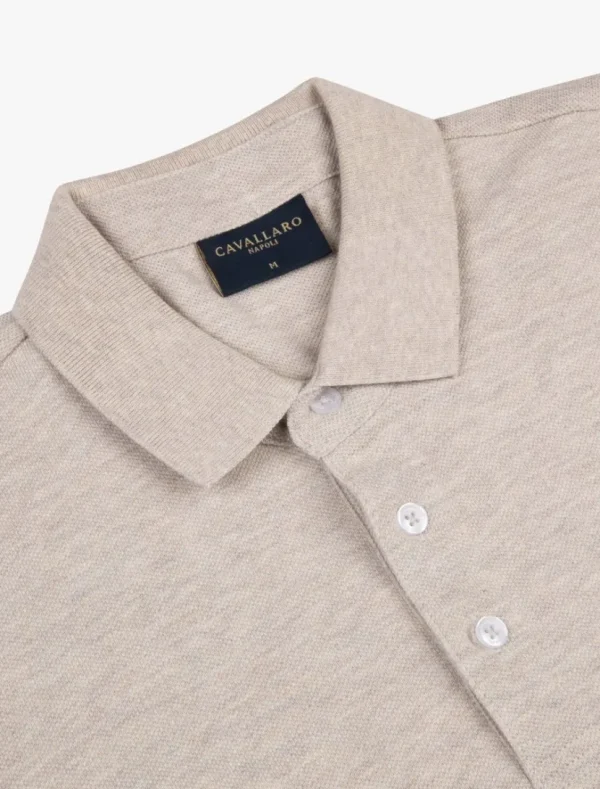 Shop Cavallaro Napoli Damiano Polo Beige Melange