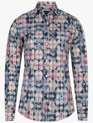 Hot Cavallaro Napoli Florenza Blouse Petrol / Pink