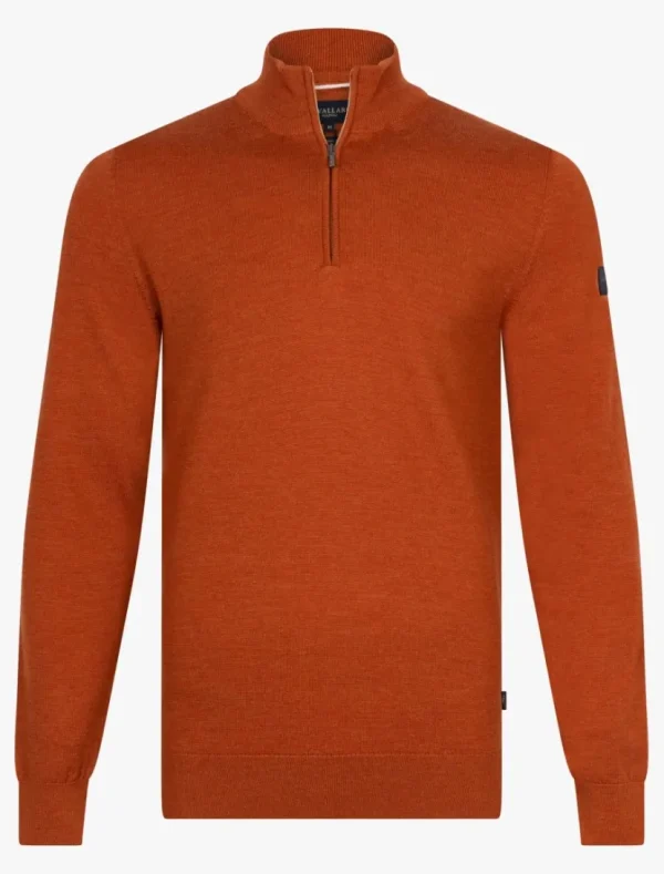 New Cavallaro Napoli Merino Half Zip Trui Oranje