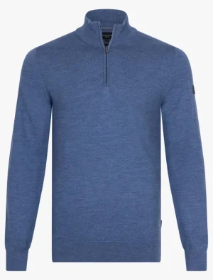 Cheap Cavallaro Napoli Merino Half Zip Trui Blauw