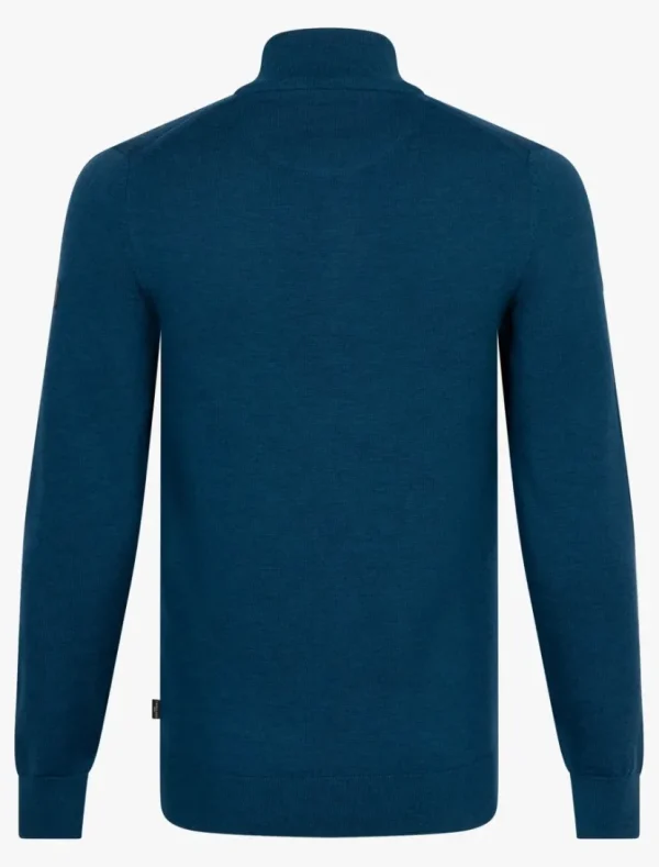 New Cavallaro Napoli Merino Half Zip Trui Petrol