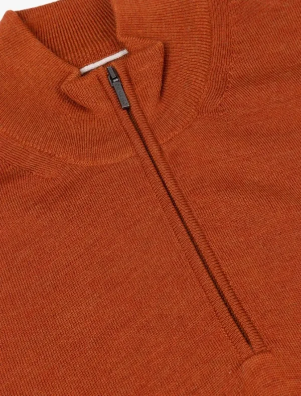 New Cavallaro Napoli Merino Half Zip Trui Oranje