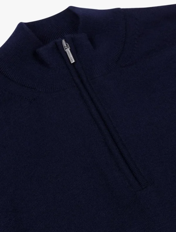 Online Cavallaro Napoli Merino Half Zip Trui Donkerblauw