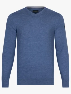 Best Cavallaro Napoli Merino V-Neck Trui Blauw