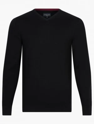 Cheap Cavallaro Napoli Merino V-Neck Trui Zwart