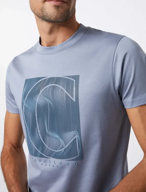 Hot Cavallaro Napoli Onda T-Shirt Blauw